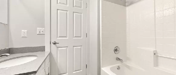 Bathroom inside an Oasis Palms apartment home