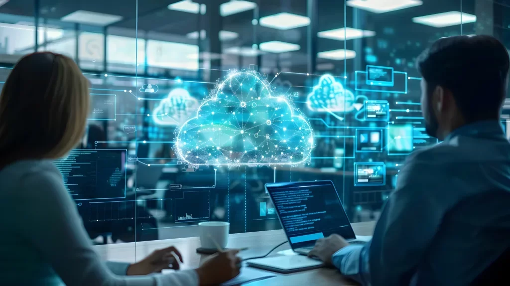 Men and Women working on cloud