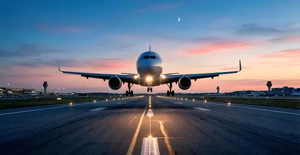 Airport with aeroplane