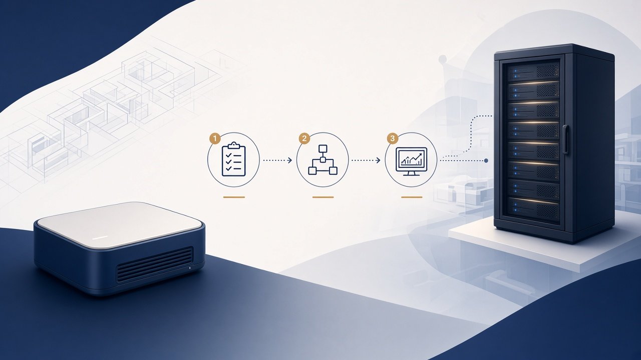 Compact triage AI running inside hospital controls with a clinician confirming every output