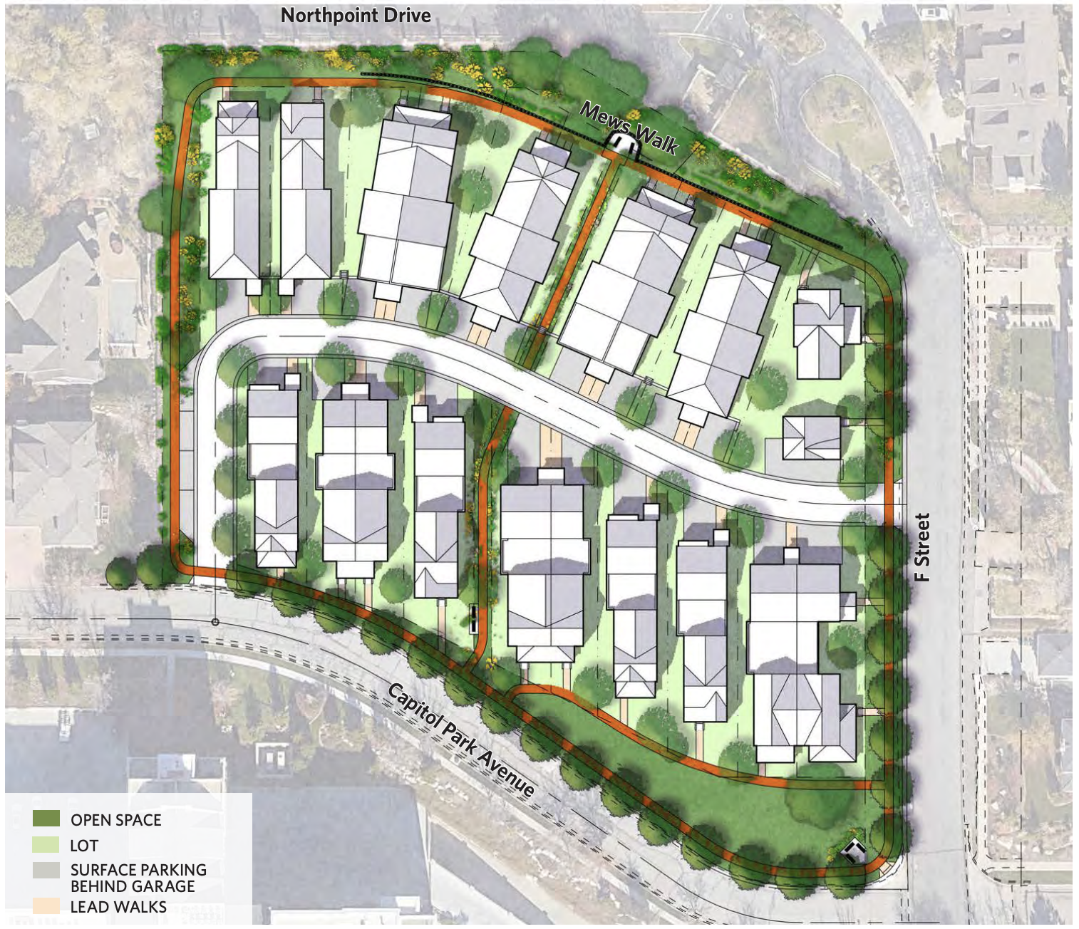 Illustrative site plan for Capitol Park Cottages